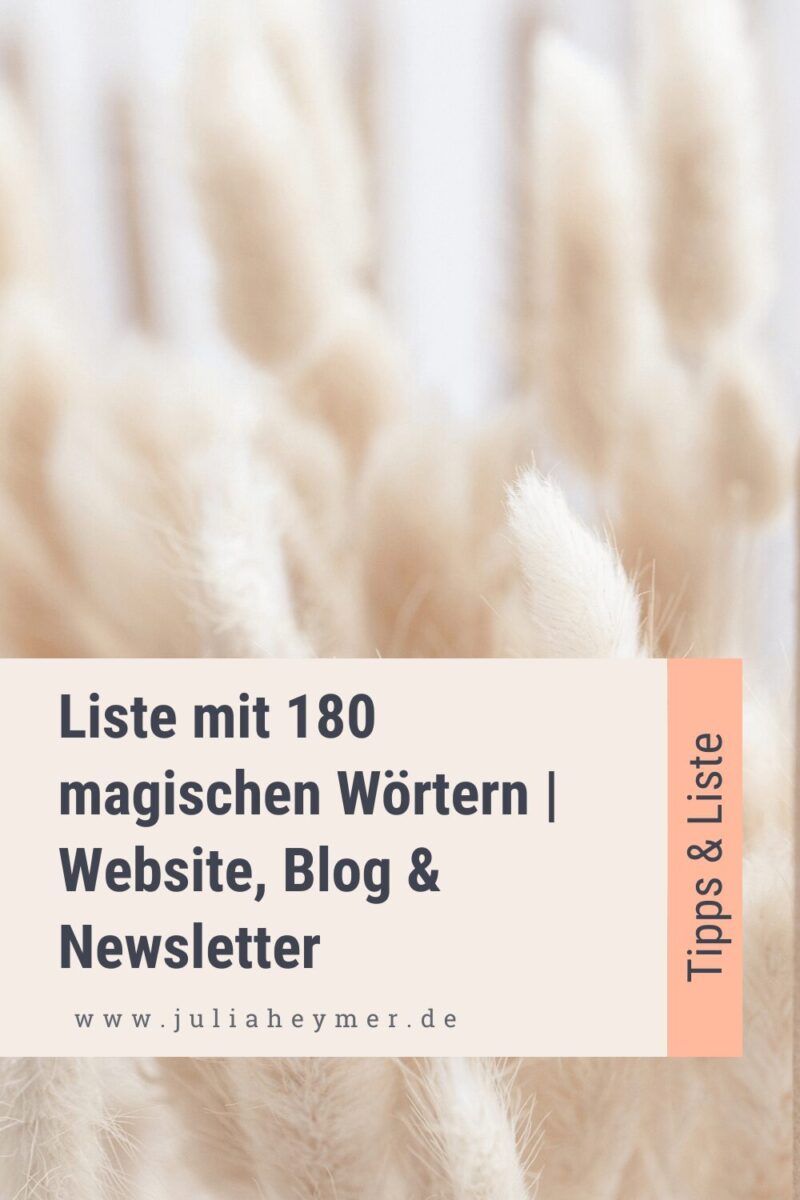 liste magische wörter website newsletter